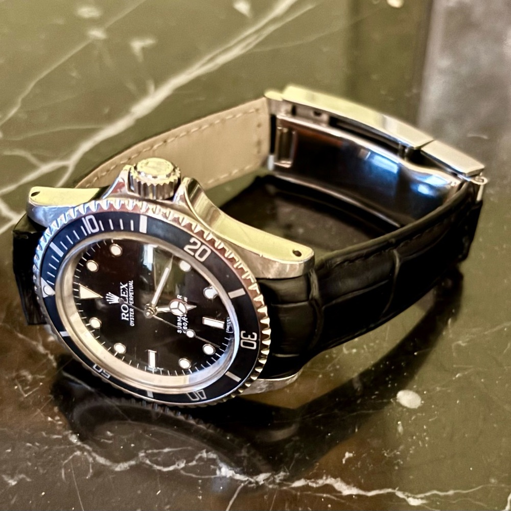 Rolex leather strap for Submariner or Daytona.